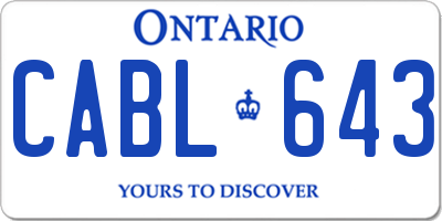 ON license plate CABL643