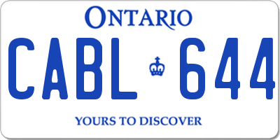 ON license plate CABL644