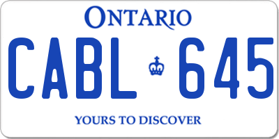 ON license plate CABL645