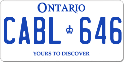 ON license plate CABL646