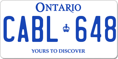 ON license plate CABL648