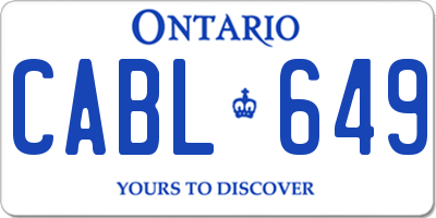 ON license plate CABL649