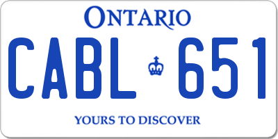 ON license plate CABL651