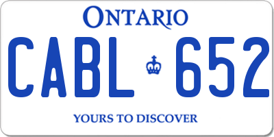 ON license plate CABL652