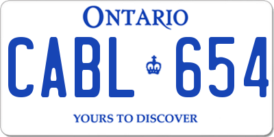 ON license plate CABL654