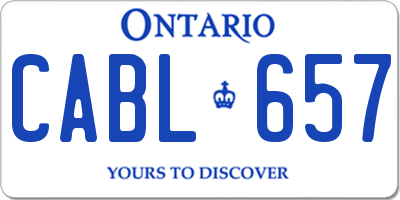 ON license plate CABL657