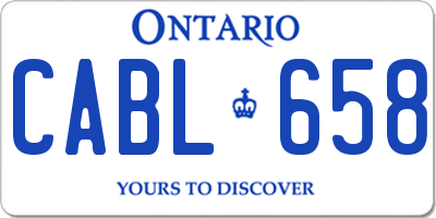 ON license plate CABL658