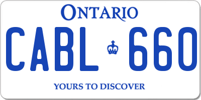 ON license plate CABL660