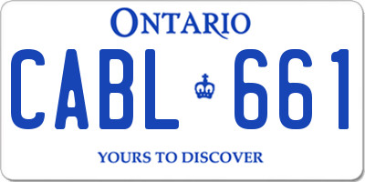 ON license plate CABL661