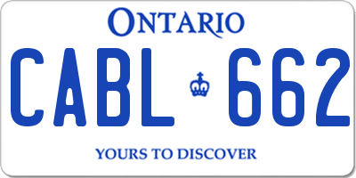 ON license plate CABL662