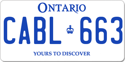 ON license plate CABL663