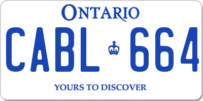 ON license plate CABL664