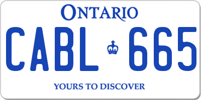 ON license plate CABL665