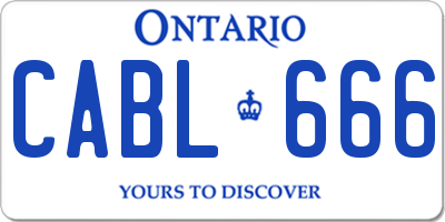 ON license plate CABL666