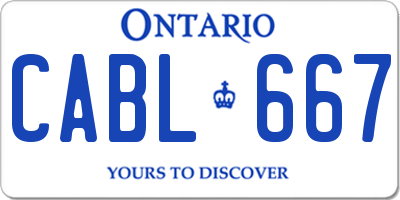 ON license plate CABL667