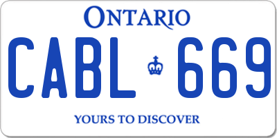 ON license plate CABL669