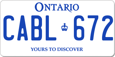 ON license plate CABL672