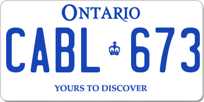 ON license plate CABL673