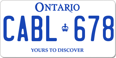 ON license plate CABL678