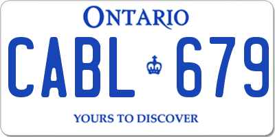 ON license plate CABL679