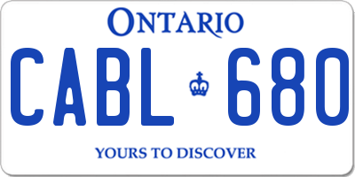 ON license plate CABL680