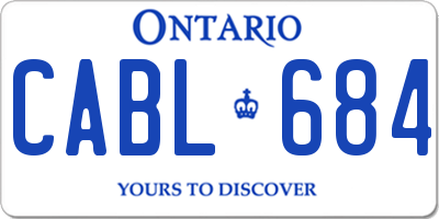 ON license plate CABL684