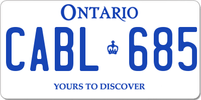 ON license plate CABL685