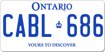 ON license plate CABL686