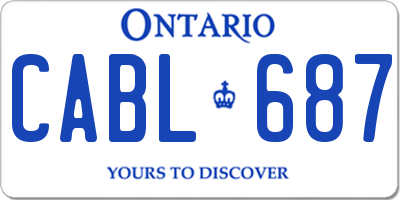 ON license plate CABL687