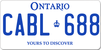 ON license plate CABL688