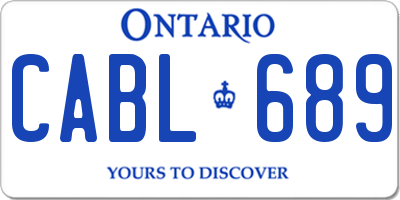 ON license plate CABL689