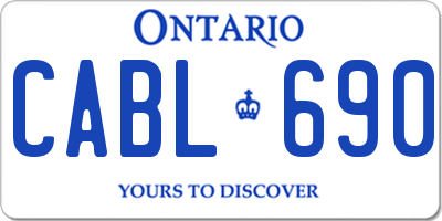 ON license plate CABL690