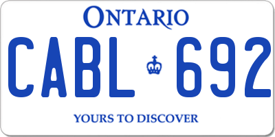 ON license plate CABL692