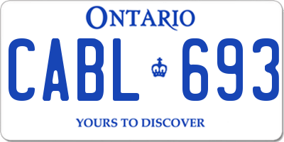 ON license plate CABL693