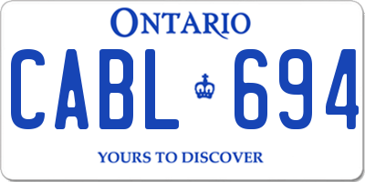 ON license plate CABL694