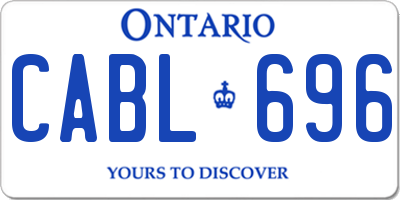 ON license plate CABL696