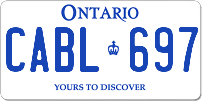 ON license plate CABL697