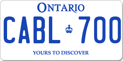 ON license plate CABL700