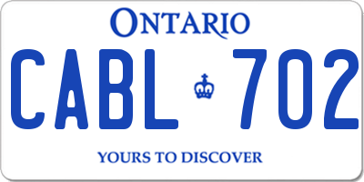 ON license plate CABL702