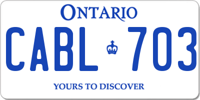 ON license plate CABL703