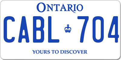 ON license plate CABL704