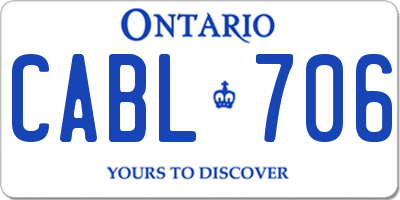 ON license plate CABL706