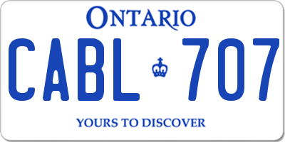 ON license plate CABL707