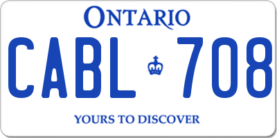 ON license plate CABL708