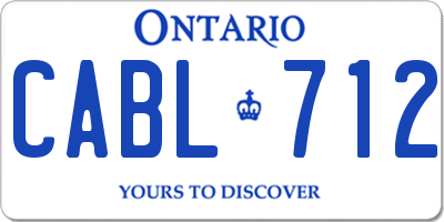 ON license plate CABL712