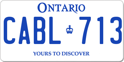 ON license plate CABL713