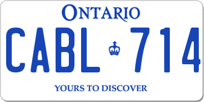 ON license plate CABL714