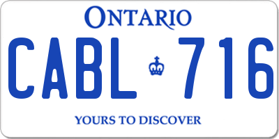 ON license plate CABL716