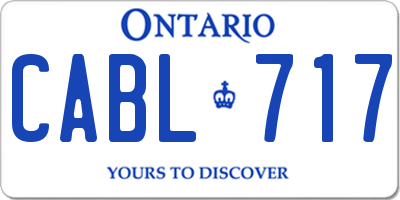 ON license plate CABL717