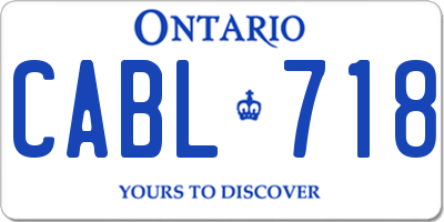 ON license plate CABL718